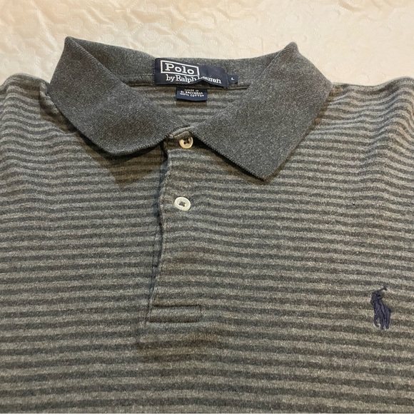 Polo by Ralph Lauren Men's Gray Striped Shirt - Picture 4 of 7